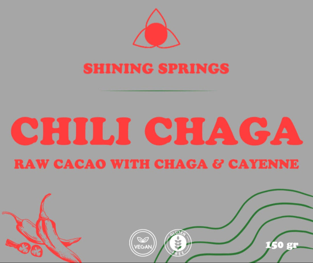 A nourishing blend of raw cacao, chaga mushroom, and coconut — rich, earthy, and energizing. A functional hot chocolate with a tropical twist.